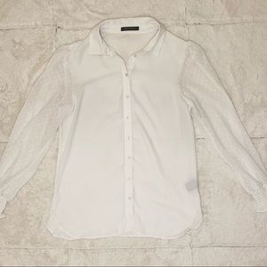 White Polka Dot Sleeves Blouse